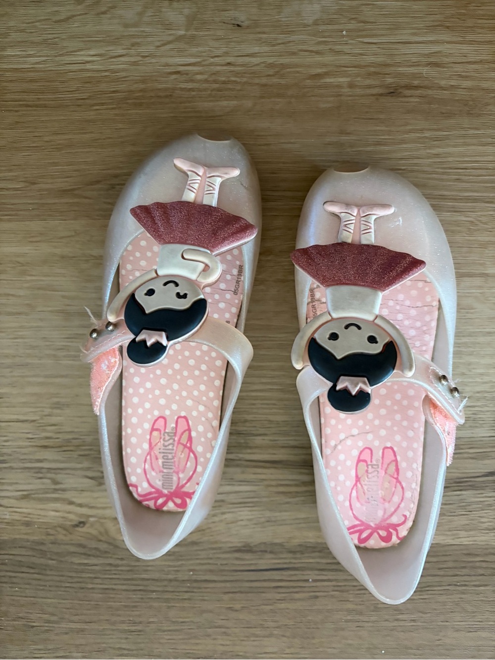 Mini Melissa Pink Glitter Ballerina Jelly Shoes